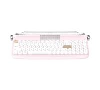 Knadgbft B309 Teclado InaláMbrico Retro Bluetooth para PortáTiles, Tabletas, TeléFonos, Modelos de Carga, Teclado PortáTil de Modo Dual, Rosa