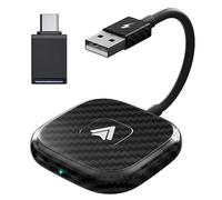 Knadgbft Dongle automático Android con cable a inalámbrico, adaptador automático inalámbrico Android, Plug Play 5G BT USB Car AI Box Durable Fibra de Carbono Negro