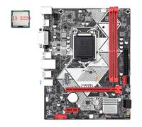 Knadgbft Placa Base de Escritorio B75-H + CPU I3-3220 LGA 1155 USB 3.0 SATA 3.0 Compatible con Ranuras de RAM DDR3 de 1600 MHz de hasta 16 GB