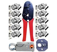 Knagni Necalon BNC / TNC Ratchet Crimping CONG y alicates de pelado de cable coaxial con 10 TLG BNC Crimp Enchufe