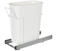 Knape & Vogt RS-PSW9-1-20-W 17 pulgadas de alto x 8 pulgadas de ancho x profundidad de acero en el gabinete de 20 cuartos de galón. Bote de basura individual blanco extraíble