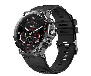 Knauermann GPS 2 (2023) Reloj Deportivo Negro - Pantalla AMOLED - Puls, oxígeno en Sangre, recepción GPS/Galileo - BT Bluetooth - Correa de Silicona Negra, 14-26, Normal, Moderno, Normal, Moderno