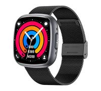 Knauermann Neo 2 (2025) - Negro Rectangular - Reloj Inteligente de Salud - ECG - Función HRV - Bluetooth BT - Apnea del sueño - Presión Arterial - Pulsera milanesa, Höhe: 42mm; Breite: 40mm; Dicke: