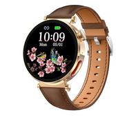 Knauermann Neo 2 (2025) - Oro Redondo - Reloj de Salud Reloj Inteligente - ECG - Función HRV - Bluetooth BT - Apnea del Sueño - Presión Arterial - Pulsera de Piel de Vaca Marrón, Durchmesser: 40mm;