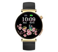 Knauermann Neo 2 (2025) - Oro Redondo - Reloj de Salud Reloj Inteligente - ECG - Función HRV - Bluetooth BT - Apnea del Sueño - Presión Arterial - Banda de Silicona Negro, Durchmesser: 40mm; Dicke: