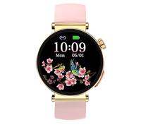 Knauermann Neo 2 (2025) - Oro Redondo - Reloj Salud Smartwatch - ECG - Función HRV - BT Bluetooth - Apnea del sueño - Presión Arterial - Correa de Silicona Rosa, Durchmesser: 40 mm; Dicke:,