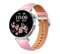 Knauermann Neo 2 (2025) - Plata Redonda - Reloj de Salud Smartwatch - ECG - Función HRV - Bluetooth BT - Apnea del Sueño - Presión Arterial - Pulsera de Piel de Vaca Rosa, Durchmesser: 40mm; Dicke: