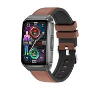 Knauermann Neo 2 Band ECG Health Watch con medición de la presión Arterial, SpO2, frecuencia cardíaca, análisis del sueño, función telefónica y Llamada de Emergencia, Pulsera de Cuero marrón