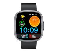 Knauermann Neo 2 - Black Square - Reloj Inteligente de Salud - ECG - Función HRV - Bluetooth BT - Apnea del sueño - Presión Arterial - Correa de Silicona Negra