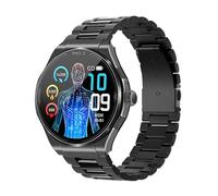 Knauermann Pro 3 (2024) Negro - Reloj Sanitario smartwatch con función telefónica - ECG + HRV y función SOS - Pantalla AMOLED BT Bluetooth - Apnea del sueño - Correa de Titanio Negro, 14-24, Negro,