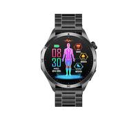 Knauermann Pro 3 Fan Edition Redondo (2025) Negro Reloj Inteligente con función de telefonía, función ECG Plus HRV y SOS, BT Bluetooth, apnea del sueño, Titanio Negro, Negro, Titan Schwarz, Redondo