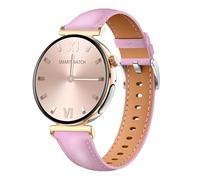Knauermann Pro 3 Mini (2024) Gold - Reloj Inteligente con función de telefonía - Función ECG + HRV y SOS - Pantalla AMOLED - Bluetooth BT - Apnea del Sueño - Correa de Piel de Vacuno Rosa, 14-24,