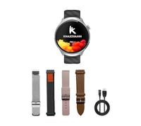 Knauermann Pro 4 (2026) - Reloj de Salud Redondo para la presión Arterial, Pulso y análisis del sueño, telefonía, IP67, Paquete Exclusivo con 4 Pulseras