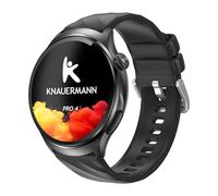 Knauermann Pro 4 ECG Healthy Watch - Reloj Inteligente con función telefónica - Pulso presión Arterial oxígeno en Sangre HRV - Análisis del sueño - para Hombre y Mujer - Correa de Silicona Negra