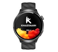 Knauermann Pro 4 ECG Healthy Watch - Reloj Inteligente con función telefónica - Pulso presión Arterial oxígeno en Sangre HRV - Análisis del sueño - para Hombre y Mujer - Correa de Silicona Negra