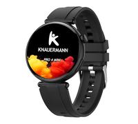 Knauermann Pro 4 Mini (2026) Redondo Negro - ECG Reloj Sanitario Presión Arterial, Pulso y oxígeno en Sangre, análisis del sueño, telefonía, IP67, Silicona Negra