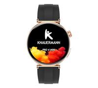 Knauermann Pro 4 Mini (2026) Redondo Oro - ECG Reloj Sanitario Presión Arterial, Pulso y oxígeno en Sangre, análisis del sueño, telefonía, IP67, Silicona Negra