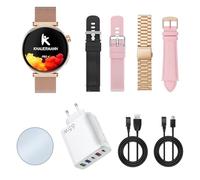 Knauermann Pro 4 Mini (2026) Redondo Oro - ECG Reloj Sanitario presión Arterial, Pulso y oxígeno en Sangre, análisis del sueño, teléfono, IP67, Paquete Premium