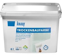 Knauf Pintura para paneles de yeso mate - Pintura interior para paneles de yeso, lista para usar, transpirable, sin disolventes, compatible con VOC, fibra de yeso, 6 litros, color blanco