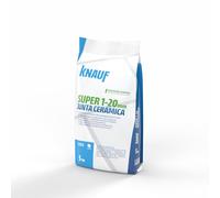 KNAUF - Super Junta Cerámica Color Blanco 5 kg - Para Anchos de Junta de 1 a 20 mm - Uso en Interior y Exterior - Extra Flexible, Acabado Muy Fino - Impermeable y Resistente a Temperaturas Extremas