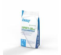 KNAUF - Super Junta Cerámica Color Gris Claro 5kg - Para Anchos de Junta de 1 a 20 mm - Uso en Interior y Exterior - Extra Flexible, Acabado Muy Fino - Impermeable y Resistente a Temperaturas Extremas