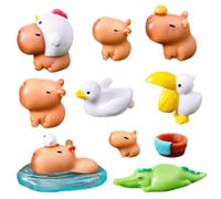 KNBMCAV 10Pcs Capibara Figure, Capibara Figures Model, Mini Capibara Figura, Animal Figures Model, para Niños Fiestas de Cumpleaños Baby Shower