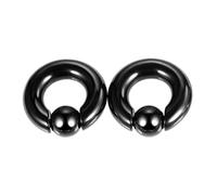 KnBoB 1 par de túneles para hombre, 2 - 10 mm, acero inoxidable, negro, con bola redonda, dilatador, 3MM, Acero inoxidable