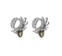 KnBoB 2 pendientes dilatadores de acero inoxidable con gotas de agua, dilatadores de oreja, túnel dilatador para mujer, 8MM, Acero inoxidable