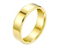 KnBoB Anillos de compromiso de acero inoxidable para ambos, anillos de compromiso de 6 mm con inicial para mujer