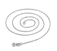 KnBoB Cadena 925 40-45 cm, cadena Rolo de 0,9/1 mm, plata para mujer, regalo, Plata esterlina