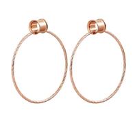 KnBoB dilatador de oreja de acero inoxidable de 6 a 20 mm, doble acampanado, pendientes de aro trenzados, oro rosa y plata, joyería para mujer, 6 mm, Acero inoxidable