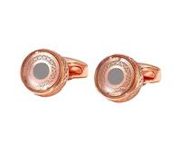 KnBoB Gemelos para hombre, diseño de flores redondas, para bodas, festivales, con caja de regalo, S, Cobre