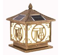 KNBVFHG 1 Paquete De Luz Solar De Bronce Para Exteriores Lámpara De Poste Vintage Para Terraza Lámpara De Pilar LED Con Pantalla Acrílica Cuadrada Accesorios De Iluminación Para Postes De Cerca