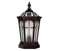 KNBVFHG Columnas Solares De Estilo Europeo Luces Para Pilares De Puertas De Vidrio Exteriores Lámpara De Poste De Cerca Tricolor Para Hotel Con Patio Luminaria Impermeable De Energía Vintage