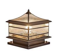 KNBVFHG Faro Solar Cuadrado Para Pilar De Pared Lámparas Chinas Impermeables Para Columnas De Mesa Lámpara De Poste Vintage Para Cubierta Luminaria Decorativa Para Cerca De Patio Para Terraza, Patio