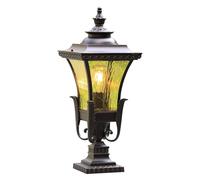 KNBVFHG Farol De Columna Impermeable Tradicional E27 Aplique De Pared Exterior Tipo Pilar Retro Americano Farol De Jardín Clásico Impermeable Iluminación Exterior Para Porche, Patio Y Jardín