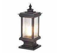 KNBVFHG Farola Exterior Tradicional De 17,7'' De Altura, Con Casquillo E27, Resistente Al Agua, Tipo Columna. Farola Decorativa Para Patio O Cerca, Estilo Europeo, Con Pantalla De Cristal Y Tapa