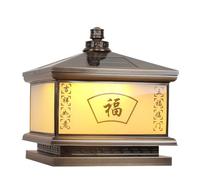 KNBVFHG Farola Solar Exterior Totalmente De Cobre IP54 Impermeables, Tipo Columna, Color Bronce Lámparas Europeas Con Pantalla De Cristal Y Tapa De Pilar Luminarias Para Postes De Jardín O Patio