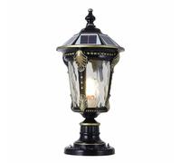 KNBVFHG Lámpara De Columna Con Control Remoto Y 3 Colores Ajustables Lámpara De Pilar Con Energía Solar, Encendido/apagado Automático Y 3 Modos Aparato De Poste De Jardín Tradicional E Impermeable