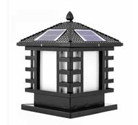 KNBVFHG Lámpara De Columna Solar Con Encendido/apagado Automático Y 3 Modos Linterna Moderna De Bronce Con Cabezal De Pilar Acrílico Accesorio Clásico De Jardín Impermeable Para Postes Para Jardín