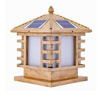 KNBVFHG Lámpara De Columna Solar Con Encendido/apagado Automático Y 3 Modos Linterna Moderna De Bronce Con Cabezal De Pilar Acrílico Accesorio Clásico De Jardín Impermeable Para Postes Para Jardín