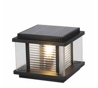 KNBVFHG Lámpara De Poste Exterior Estilo Granja Para Muelle Lámpara De Pilar Solar Con Encendido/apagado Automático Y 3 Modos Lámparas De Pilar Europeas Con Pantalla De Cristal Para Iluminación