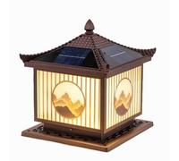 KNBVFHG Lámpara De Poste Impermeable IP54 (paquete De 1) Lámpara Solar De Pilar Cuadrada Estilo Retro Europeo Luminaria De Paisaje Antigua Luces De Columna Exteriores Modernas Para Entrada De Patio