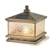 KNBVFHG Lámpara Solar De Pilar Cuadrada Para Exteriores Lámpara De Cabeza De Poste Impermeable Única Luces De Columna Para Cercas, Jardines, Terrazas Y Paisajes Luminaria Creativa Retro Europea