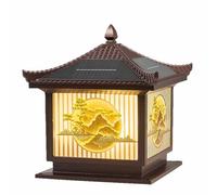 KNBVFHG Lámparas Solares Domésticas De Estilo Chino Lámpara De Pilar Para Patios, Muros Y Cercas De Villas Faro De Columna Solar LED Ultrabrillante Para Paisajes Con Base De Montaje Para Pasarelas