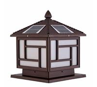 KNBVFHG Lámparas Stigma De Aluminio Fundido A Presión Para Exteriores Linternas Solares Modernas Con Cabezal De Pilar Acrílico Con Panel De Vidrio, Lámpara De Poste Impermeable IP54 Para Iluminación