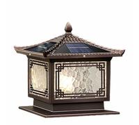 KNBVFHG Luces Solares Para Postes De Cerca Lámpara De Columna Para Cerca Exterior Impermeable Luminarias Para Patios Y Jardines De Villas Lámparas Europeas Con Tapa De Pilar De Cristal Para Postes