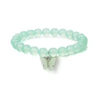 KNDSSMY 2Pcs Set Natural Stone Stretch Beaded Bracelet, 8mm Adjustable Rosa Purple Clear Crystal Bracelet For Women & Girls, Fashion Summer Bangle Stylish And Charming Claro Verde 8mm