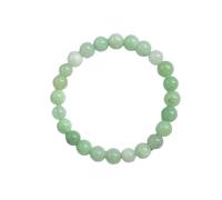 KNDSSMY Pulsera de Cuentas de Piedra Natural de Estilo Sencillo, Unisex, Ajustable, Elástica, de Crisoprasa Verde de 8mm, Ideal Como Regalo para Pareja y Amigos.