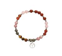 KNDSSMY Pulsera Elástica de Cuentas de Piedra Natural Colorida, Ajustable, con Dije de Aries para Mujeres y Niñas, Cuentas de 6mm, Elegante y Encantadora.